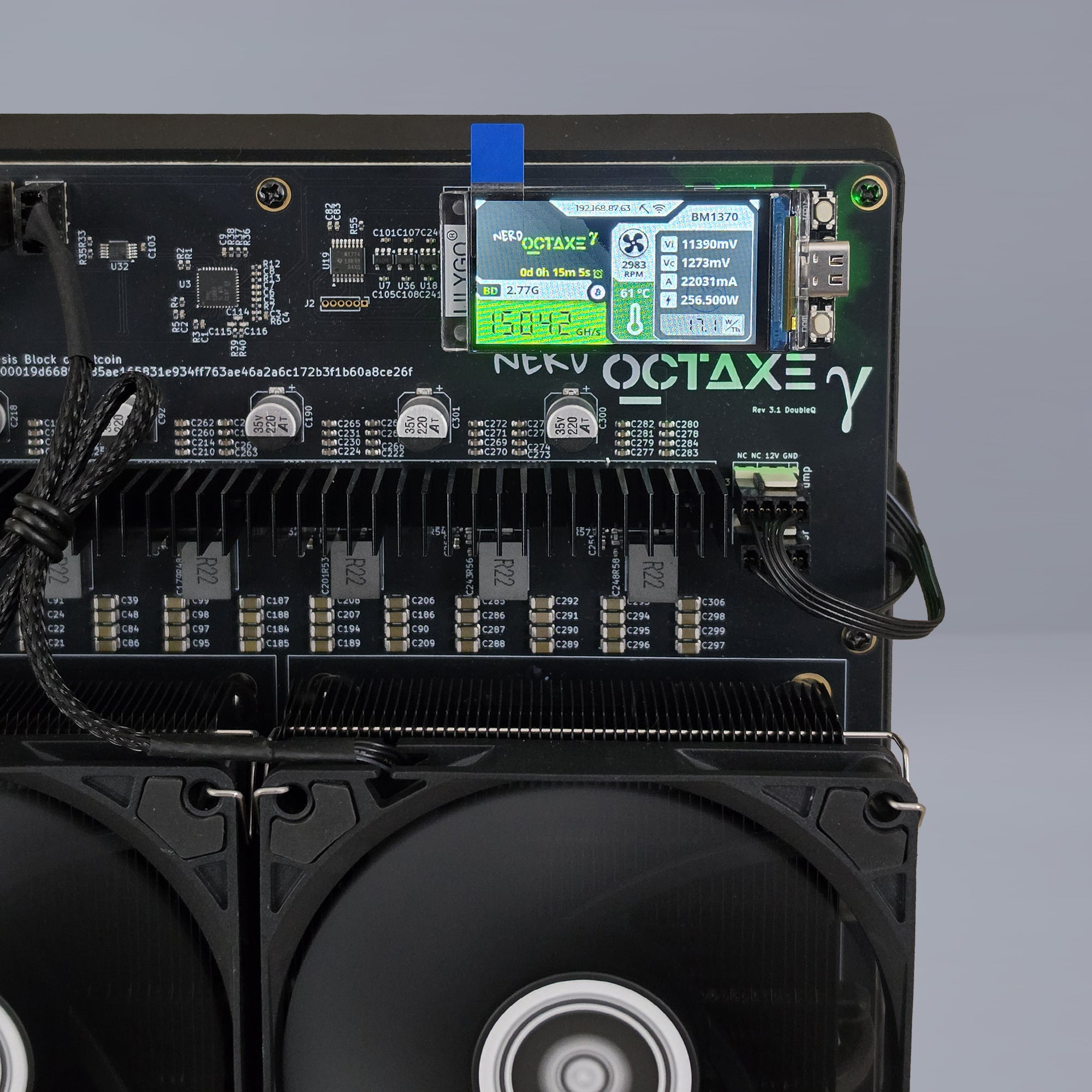 NerdOCTAXE Rev 3.1 Double Q - 15TH/s - Includes PSU