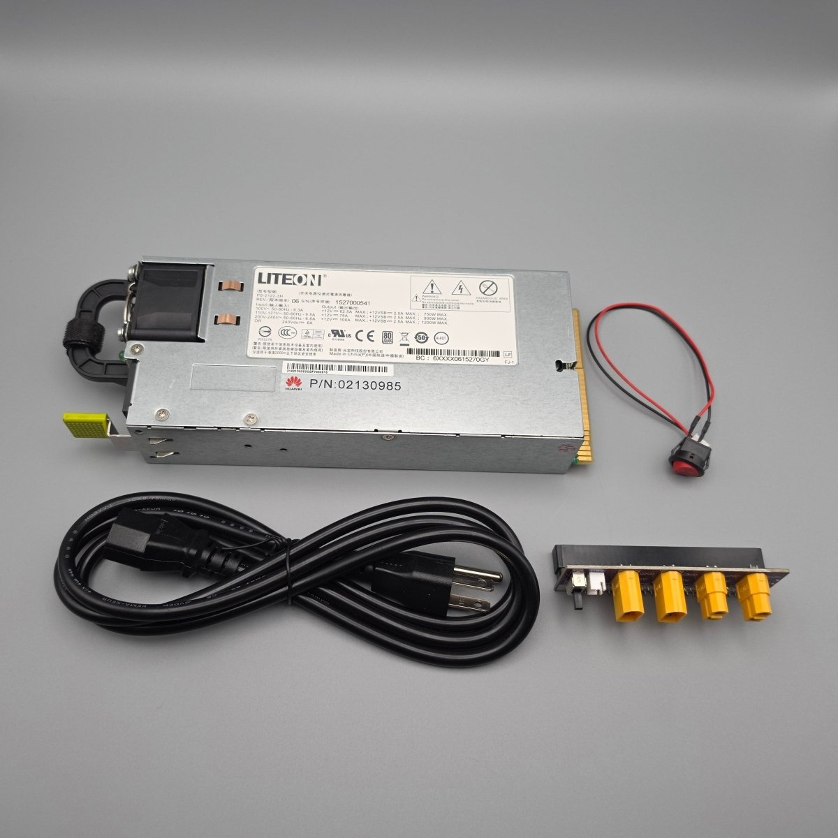 Liteon 1200w Server PSU with XT60 Breakout Board - Solo Miners USA